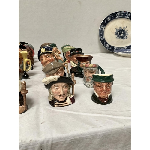 151 - LARGE COLLECTION OF MINIATURE ROYAL DOULTON TOBY JUGS - APPROX 32