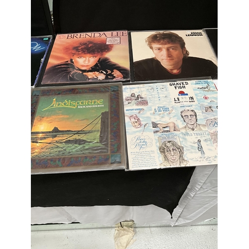 159 - CRATE OF RECORDS TO INCLUD A-HA, ABBA, BEACH BOYS, JOHN LENNON, BEE GEES ETC