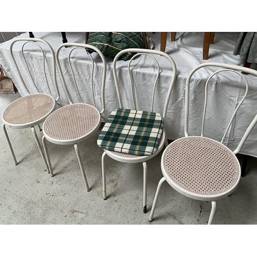 164 - ERCOL STYLE ARMCHAIR, RETRO STOOL 4 KITCHEN STOOLS, 2 BEDROOM CHAIRS