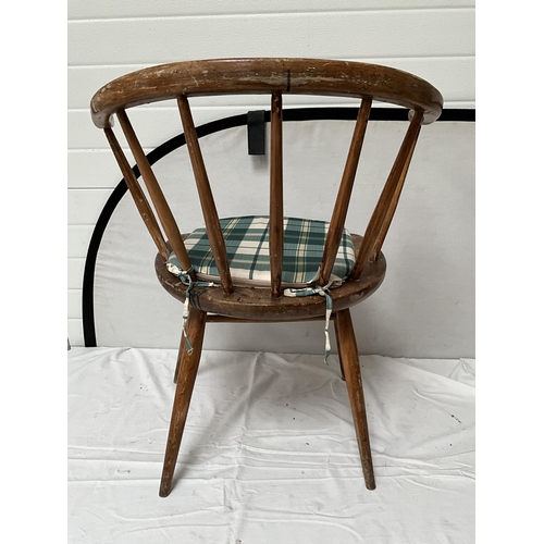 164 - ERCOL STYLE ARMCHAIR, RETRO STOOL 4 KITCHEN STOOLS, 2 BEDROOM CHAIRS