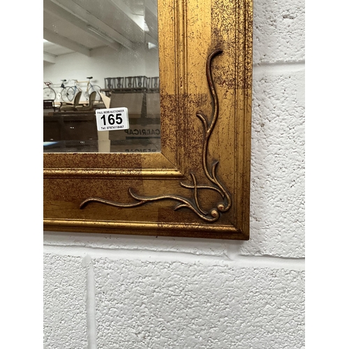 165 - MODERN GILT FRAMED BEVEL EDGED WALL MIRROR H43