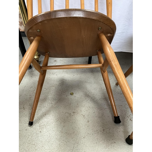 224 - 4 ERCOL HOOP BACK DINING CHAIRS - NOT BADGED