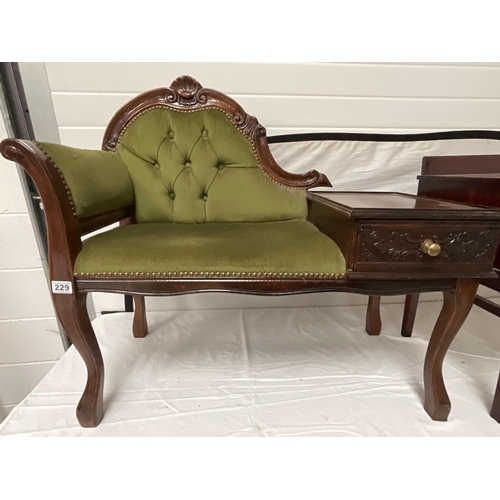 229 - 2 REPRODUCTION MAHOGANY TELEPHONE SEATS H24