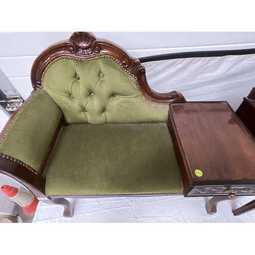 229 - 2 REPRODUCTION MAHOGANY TELEPHONE SEATS H24