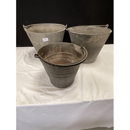 234 - 2 GALVANISED BUCKETS, 2 GALVANISED DRINKERS ETC