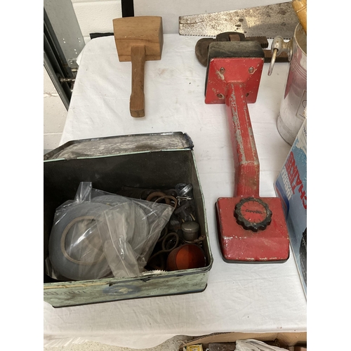 244 - 3 BOXES OF TOOLS ETC TO INCLUDE A ELECTRIC PLANER