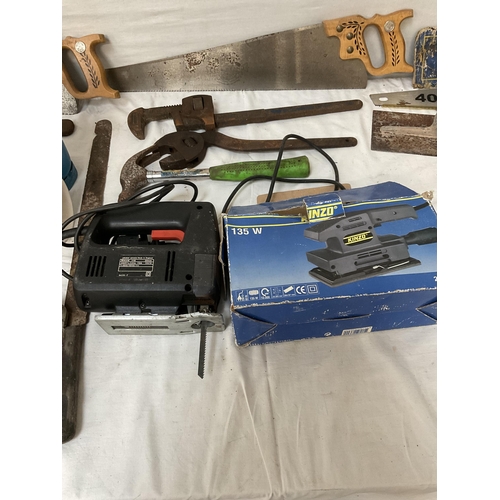 244 - 3 BOXES OF TOOLS ETC TO INCLUDE A ELECTRIC PLANER