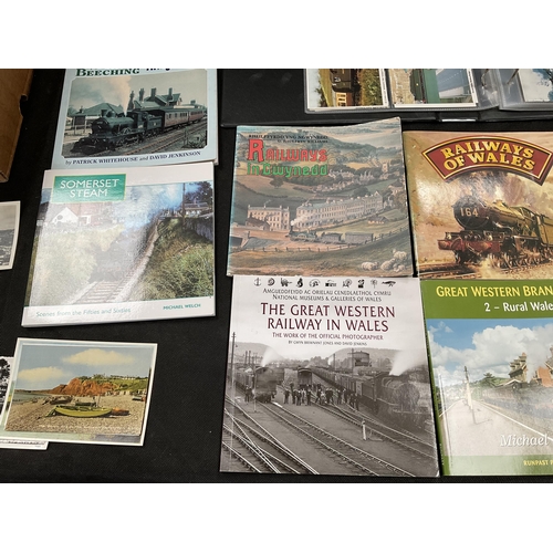 274 - QTY OF RAILWAY RELATED BOOKS AND A LARGE QTY OF POSTCARDS