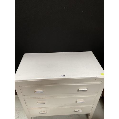 289 - PAINTED 3 DRAWER CHEST H30