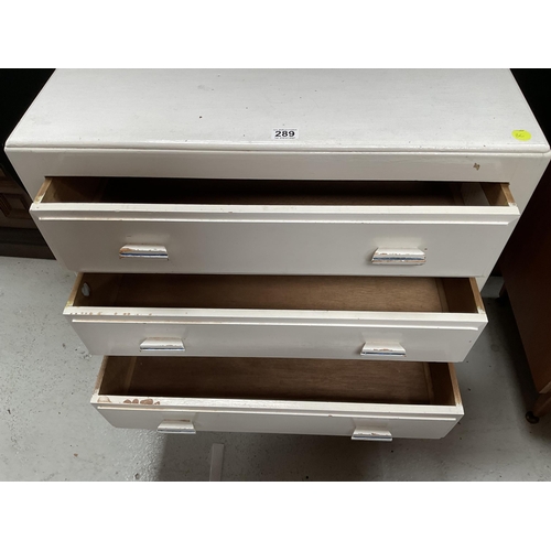 289 - PAINTED 3 DRAWER CHEST H30