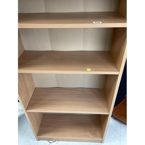 290 - BEECH OPEN BOOKCASE WITH ADJUSTABLE SHELVES H72