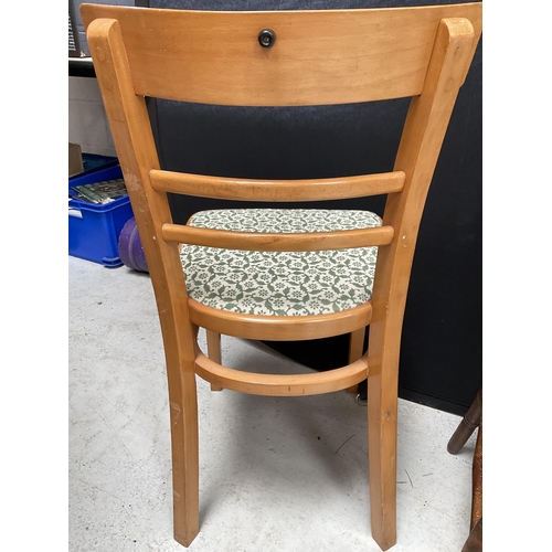 294 - VINTAGE KITCHEN CHAIR, OAK SPINDLE KITCHEN CHAIR AND FOLDING AIRING RAIL