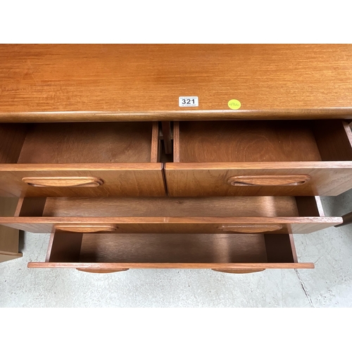 321 - RETRO TEAK 2 OVER 2 BEDROOM CHEST BADGED MEREDEW H296