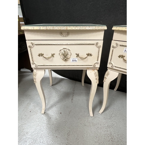 322 - CREAM WITH GILT DECORATION ITALIAN STYLE 4 PEICE BEDROOM SUITE TO INCLUDE TRIPLE MIRROR DRESSING TAB... 