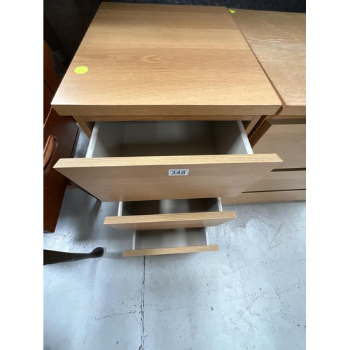 348 - MODERN 3 DRAWER LIGHT OAK STYLE CHEST H31