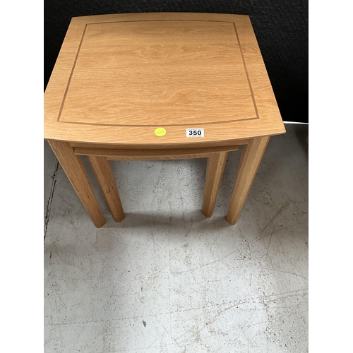 350 - MODERN LIGHT OAK NEST OF 2 TABLES