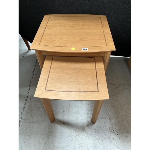 350 - MODERN LIGHT OAK NEST OF 2 TABLES