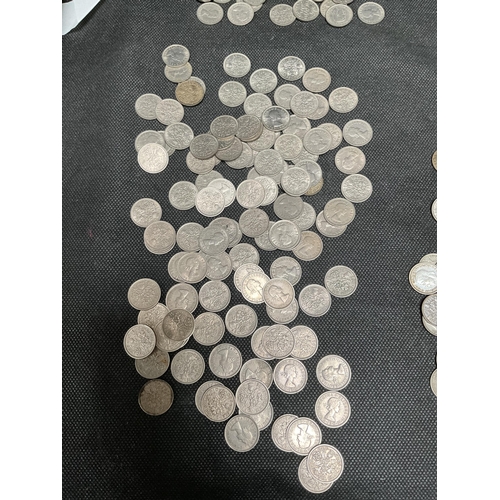 171 - LARGE QTY OF SILVER & CUPRO 60 TO HALF A CROWN COINAGE ETC TOTAL WEIGHT 7.8KG