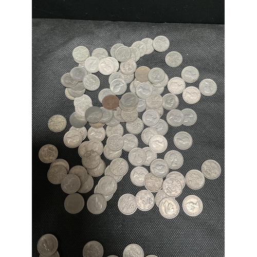 171 - LARGE QTY OF SILVER & CUPRO 60 TO HALF A CROWN COINAGE ETC TOTAL WEIGHT 7.8KG