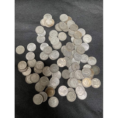 171 - LARGE QTY OF SILVER & CUPRO 60 TO HALF A CROWN COINAGE ETC TOTAL WEIGHT 7.8KG