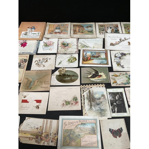 174 - BOX OF POSTCARDS, EPHEMERA