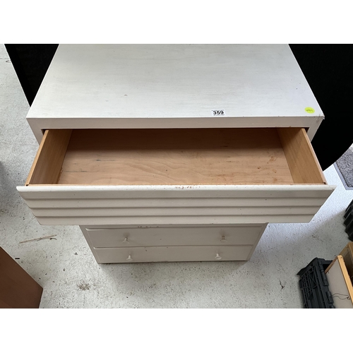 359 - VINTAGE WHITE PAINTED 5 DRAWER CHEST H37