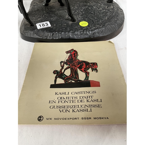 183 - RUSSIAN KASLI FOUNDRY MODERN CAST IRON SCULPTURE HORSE & FOAL SIGNATURE TO BASE - DATED 1980