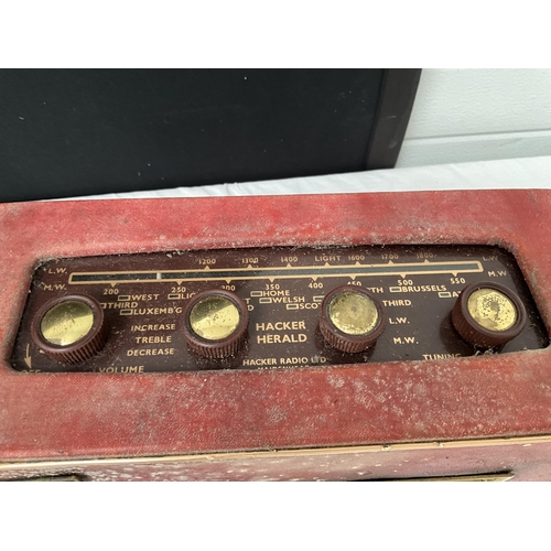 380 - BOX OF 10 VINTAGE RADIOS TO INCLUDE DANSET,  HACKER ETC