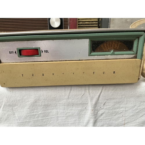 380 - BOX OF 10 VINTAGE RADIOS TO INCLUDE DANSET,  HACKER ETC