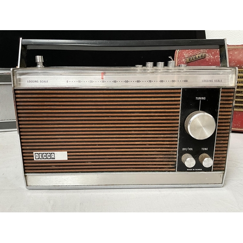 380 - BOX OF 10 VINTAGE RADIOS TO INCLUDE DANSET,  HACKER ETC