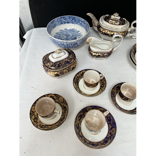 381 - BOX OF CHINA TO INCLUDE CROWN DERBY PART TEA SET A/F , COALPORT, ROYAL WORCESTER ETC