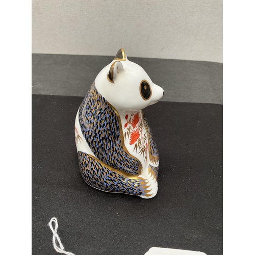 207 - ROYAL CROWN DERBY PANDA WITH SILVER STOPPER H4