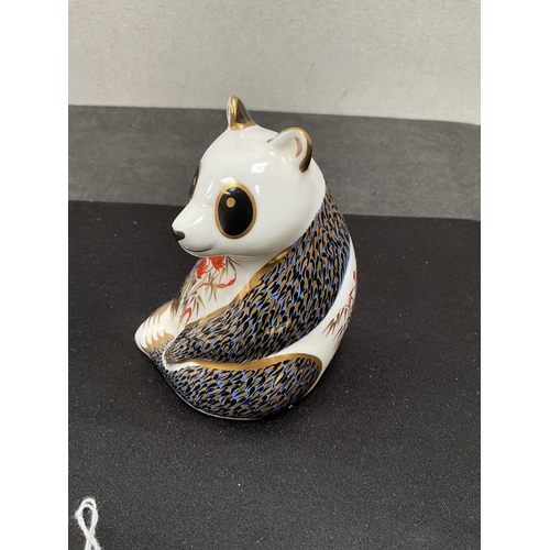 207 - ROYAL CROWN DERBY PANDA WITH SILVER STOPPER H4