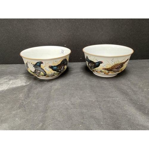 48 - 2 FRANKLIN MINT GAME BIRD BOWLS