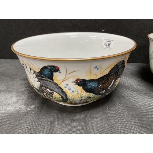 48 - 2 FRANKLIN MINT GAME BIRD BOWLS