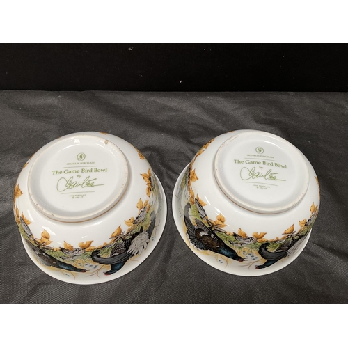 48 - 2 FRANKLIN MINT GAME BIRD BOWLS