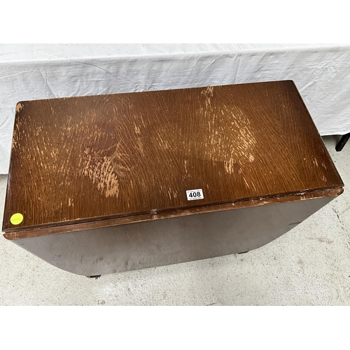 408 - VINTAGE OAK VENEERED DROP LEAF TABLE H29