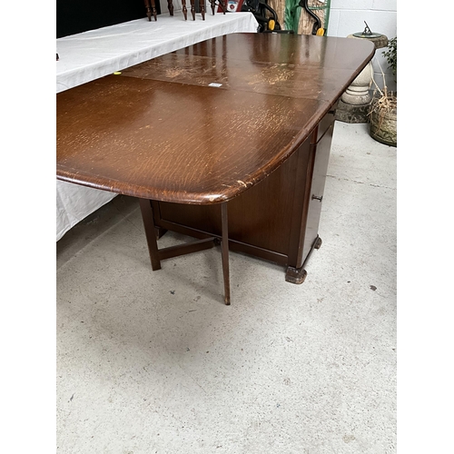 408 - VINTAGE OAK VENEERED DROP LEAF TABLE H29