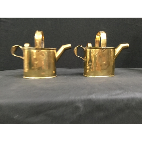 84 - PAIR OF VICTORIAN BRASS WATERING CANS