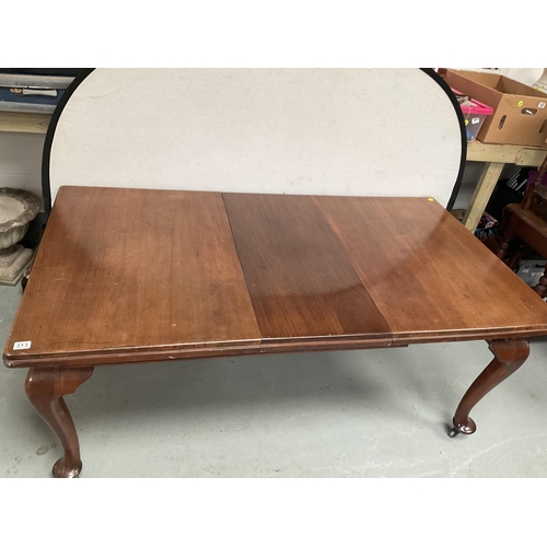 313 - VICTORIAN MAHOGANY WINDOUT TABLE ON CABRIOLE LEGS WITH EXTRA LEAF COMPLETE WITH KEY H30