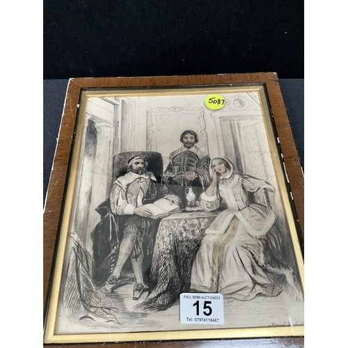 15 - EDWARDIAN COLOURED PENCIL FRAMED PICTURE 11