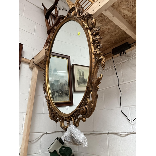 8 - REPRODUCTION ORNATE GILT FRAMED WALL MIRROR - A/F 38