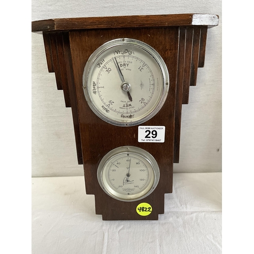 29 - VINTAGE MAHOGANY BAROMETER 12