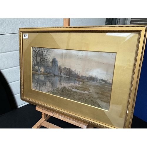 87 - 4 FRAMED WATERCOLOURS 1 DATED 1889 BY ARTHUR FRASER, 1 DATED 1898 SIGNED C H , 1 EXAMPLE OF COLOURED... 