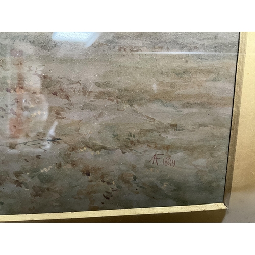 87 - 4 FRAMED WATERCOLOURS 1 DATED 1889 BY ARTHUR FRASER, 1 DATED 1898 SIGNED C H , 1 EXAMPLE OF COLOURED... 