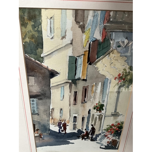 101 - 3 MODERN STREET SCENE CONTINETAL WATERCOLOURS 
19