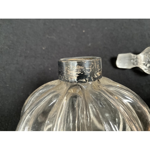 205 - HALLMARK SILVER CREAM JUG, 2 NAPKIN RINGS, COLLARED SCENT BOTTLE 
APPROX TOTAL WEIGHT 155G