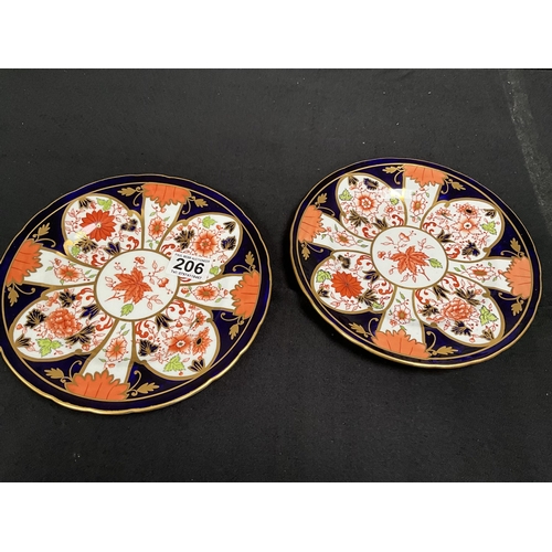 206 - 2 CROWN DERBY IMARI PATTERN PLATES