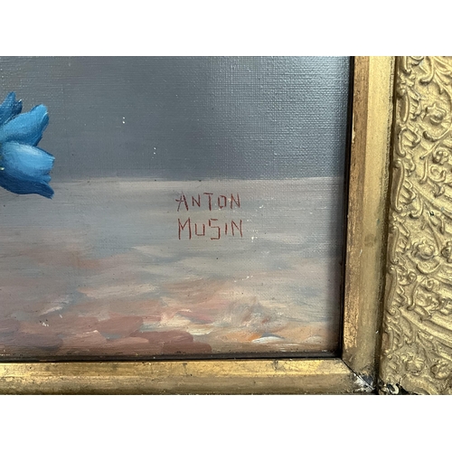 23 - VINTAGE GILT FRAMED OILS STILL LIFE SIGNED ANTON MUSIN 26