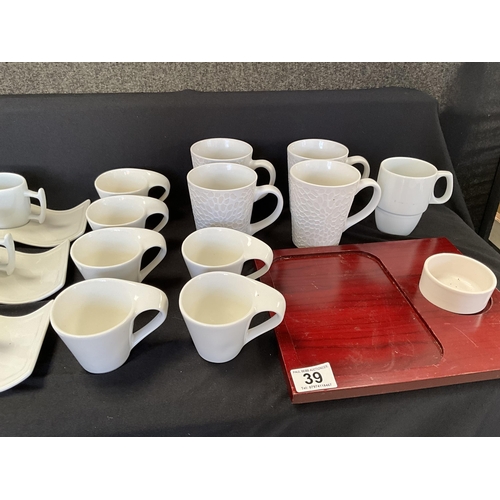 39 - BOX OF MODERN WHITE GERMAN CHINA